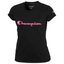 Champion Girls' Classic Script Short-Sleeve Graphic Tee