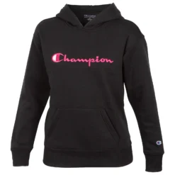 Champion Girls' Classic Script Fleece Hoodie