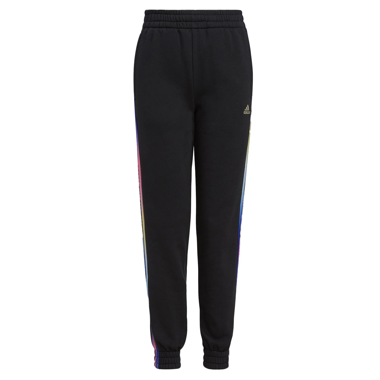 Adidas Girls' All Over Print Stripe Fleece Joggers