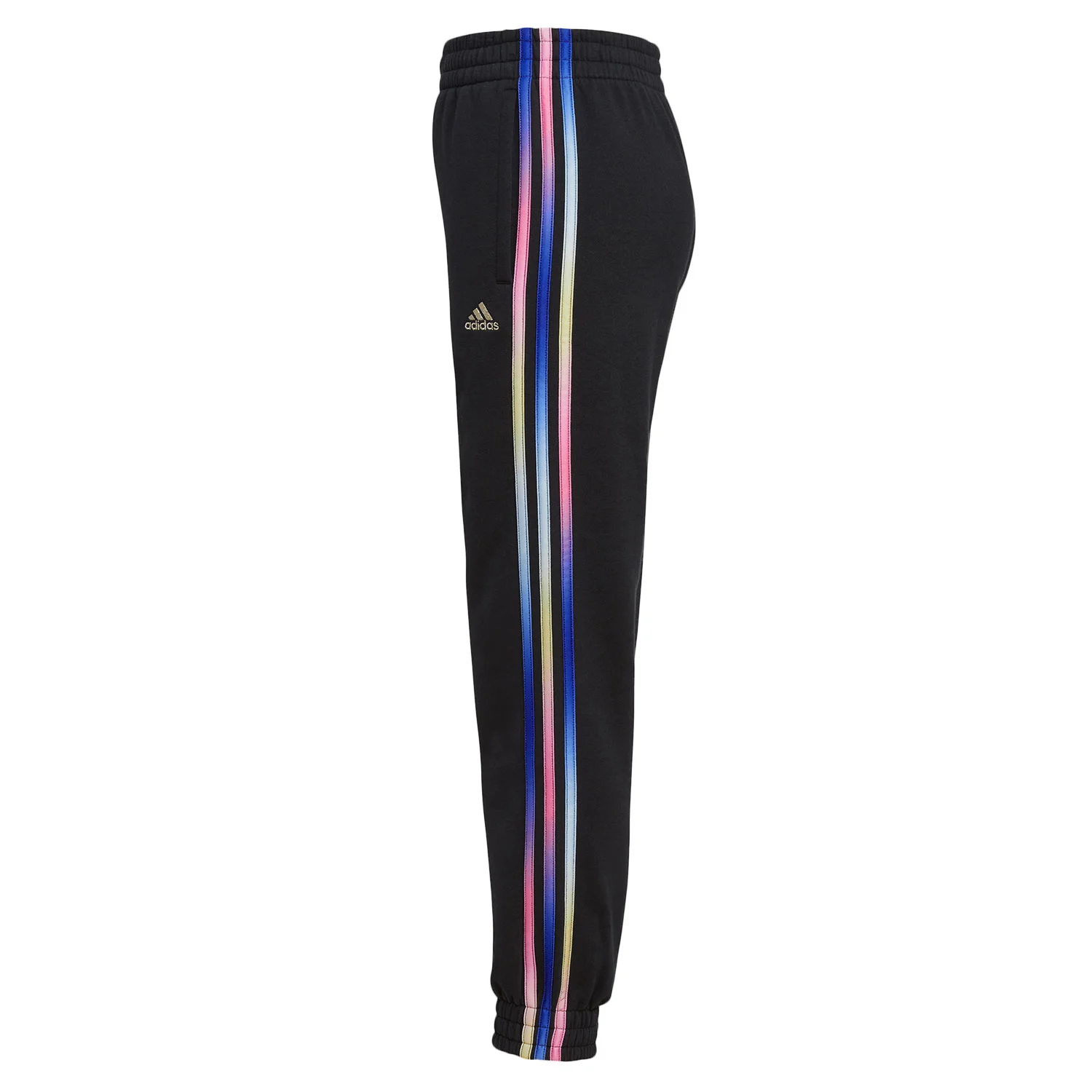 Adidas Girls' All Over Print Stripe Fleece Joggers - Image 2